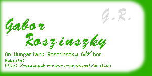 gabor roszinszky business card